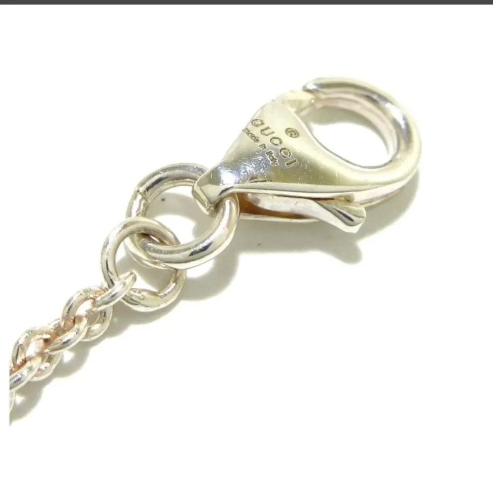 NWT Gucci Blind For Love Heart Necklace Silver Crystal OS